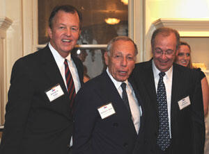 Joe Krier, Mickey Klein, and Julius Glickman at the grand opening of the Byrne-Reed House.