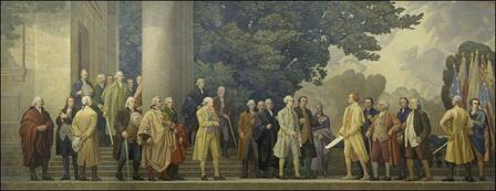 The Declaration mural by Barry Faulkner (1936). National Archives. The Declaration