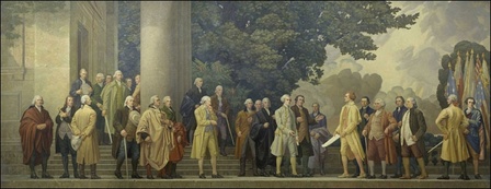 The Declaration mural by Barry Faulkner (1936). National Archives. The Declaration